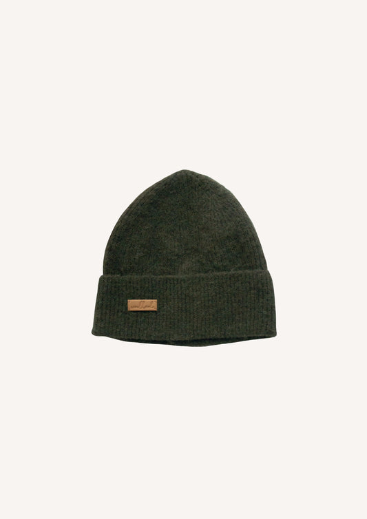 Kid´s beanie, khaki green - Woolherd